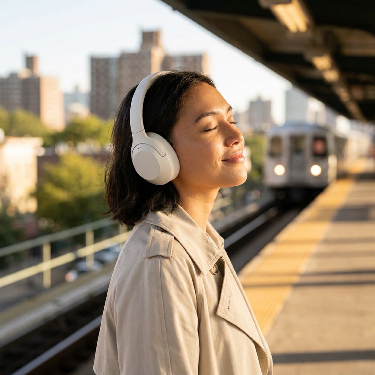 Headphones photographed for an ad