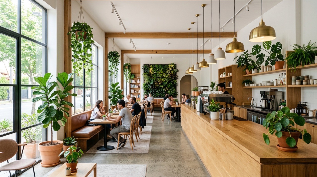 A café interior used in a document