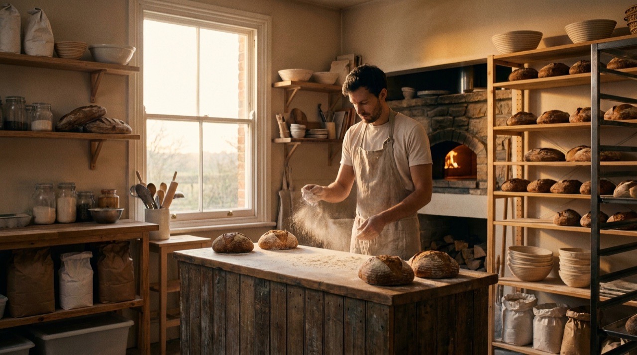 The opening picture of a bakery's website