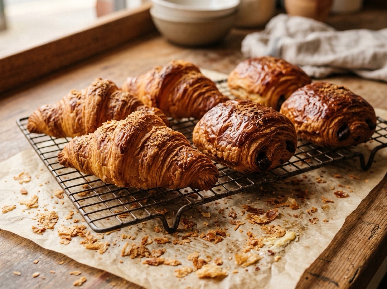 Croissants photographed for a bakery's website