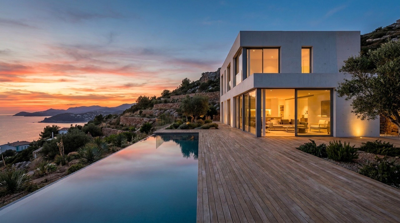 The opening picture of a holiday villa's website